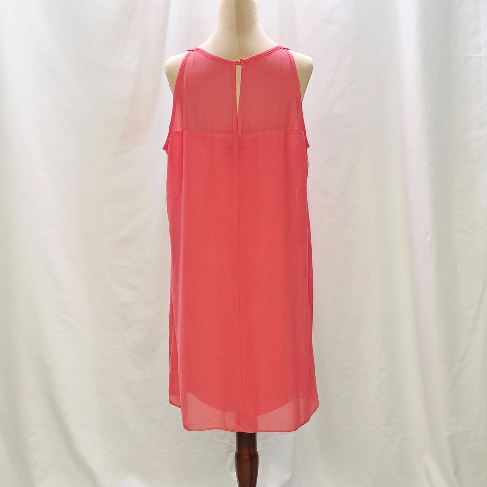 NWT by&by Coral Sheer Layered Sleeveless Dress XL Split Front Summer - Picture 6 of 8